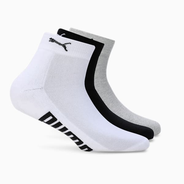 Ankle-Length Half Terry Socks Pack of 3, PUMA White-PUMA Black-Medium Gray Heather, extralarge-IND