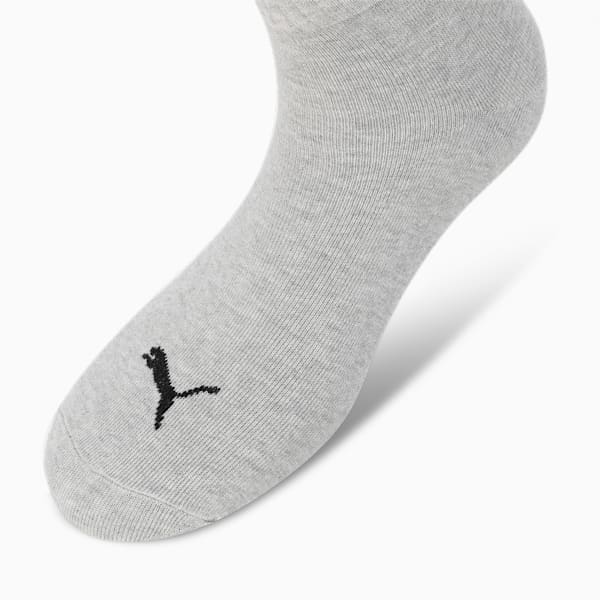 Quarter Plain Socks Pack of 3, Medium Gray Heather-PUMA White-PUMA Black, extralarge-IND