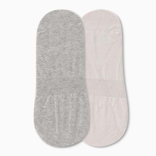 Footie Socks Pack of 2, Beige-Dark Gray Heather, extralarge-IND