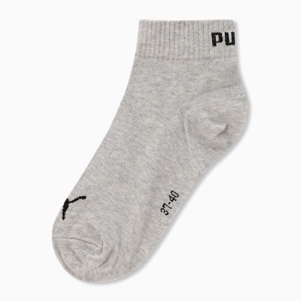 Quarter Socks Pack of 1, Light Gray Heather-PUMA Black, extralarge-IND