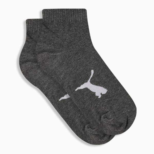 Quarter Socks Pack of 2, Dark Gray Heather-PUMA White, extralarge-IND