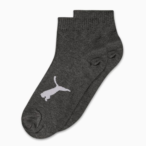 Quarter Socks Pack of 2, Dark Gray Heather-PUMA White, extralarge-IND