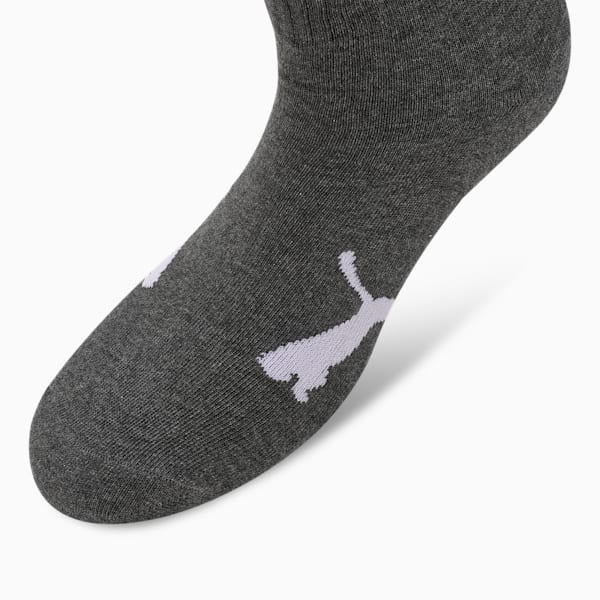 Quarter Socks Pack of 2, Dark Gray Heather-PUMA White, extralarge-IND