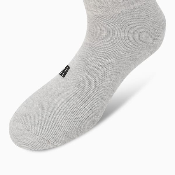 Quarter Socks Pack of 3, Light Gray Heather-PUMA Black, extralarge-IND