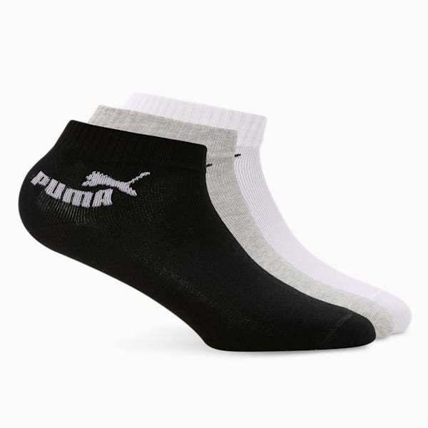 Quarter Socks Pack of 3, PUMA Black-PUMA White-Flat Mid Gray, extralarge-IND