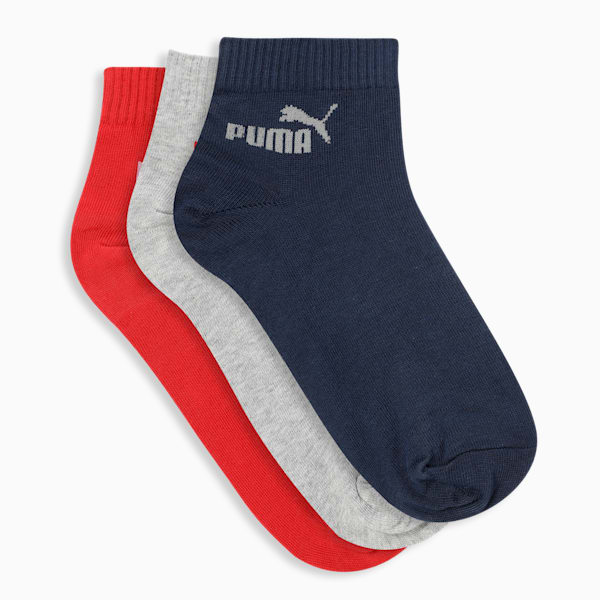 Quarter Socks Pack of 3, For All Time Red-Blazing Blue-Medium Gray Heather, extralarge-IND