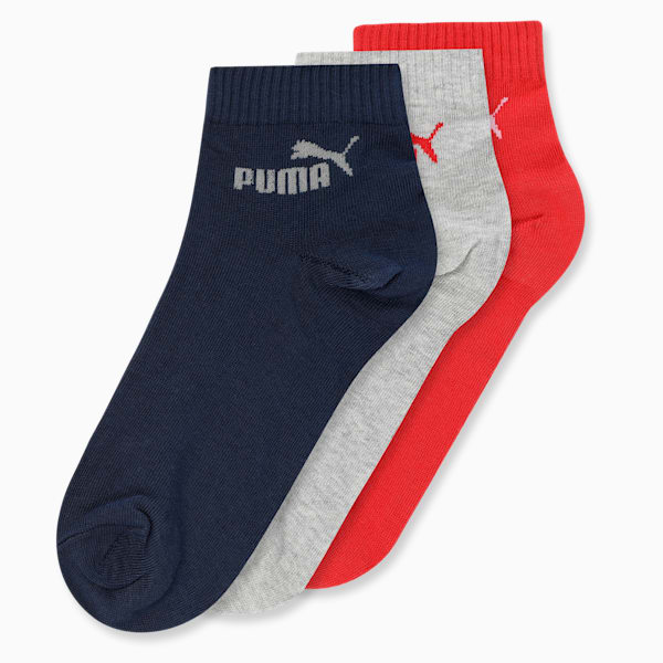 Quarter Socks Pack of 3, For All Time Red-Blazing Blue-Medium Gray Heather, extralarge-IND