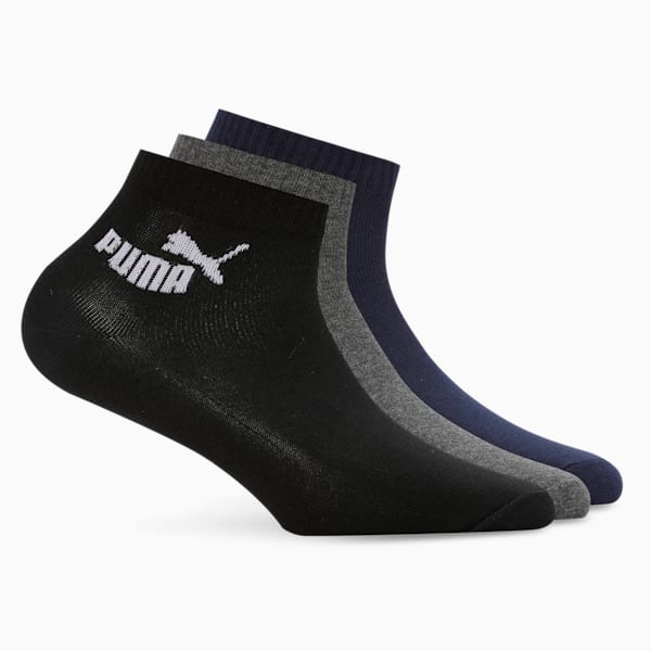 Quarter Socks Pack of 3, PUMA Navy-Grey Dawn-PUMA Black, extralarge-IND