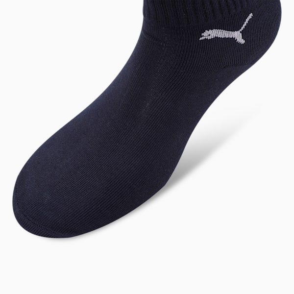 Quarter Socks Pack of 3, Strong Blue-PUMA Navy-PUMA Black, extralarge-IND