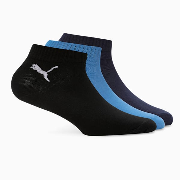 Quarter Socks Pack of 3, Strong Blue-PUMA Navy-PUMA Black, extralarge-IND