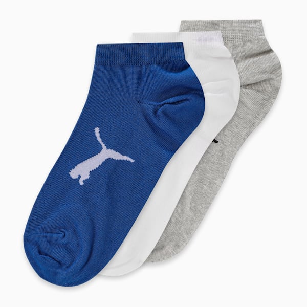 Sneaker Socks Pack of 3, PUMA White-Surf The Web-Light Gray Heather, extralarge-IND