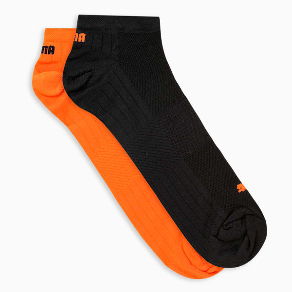 Train Sneaker Socks Pack of 2, Rickie Orange-PUMA Black, extralarge-IND