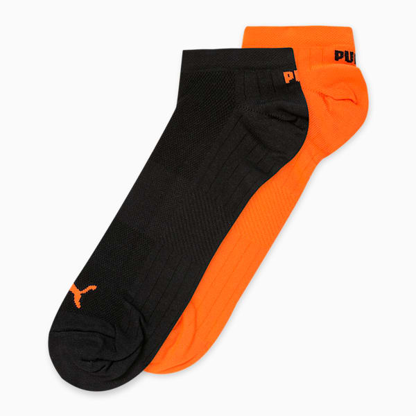 Train Sneaker Socks Pack of 2, Rickie Orange-PUMA Black, extralarge-IND