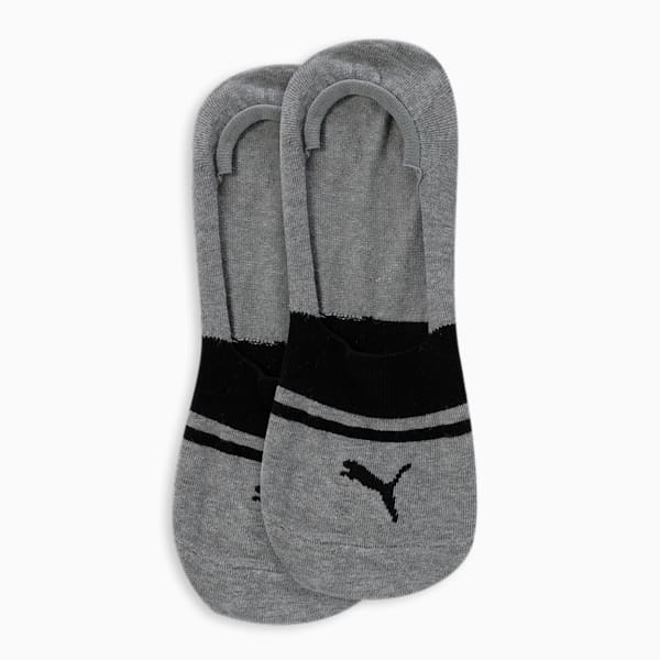 Heritage Footie Socks Pack of 2, Medium Gray Heather-PUMA Black, extralarge-IND