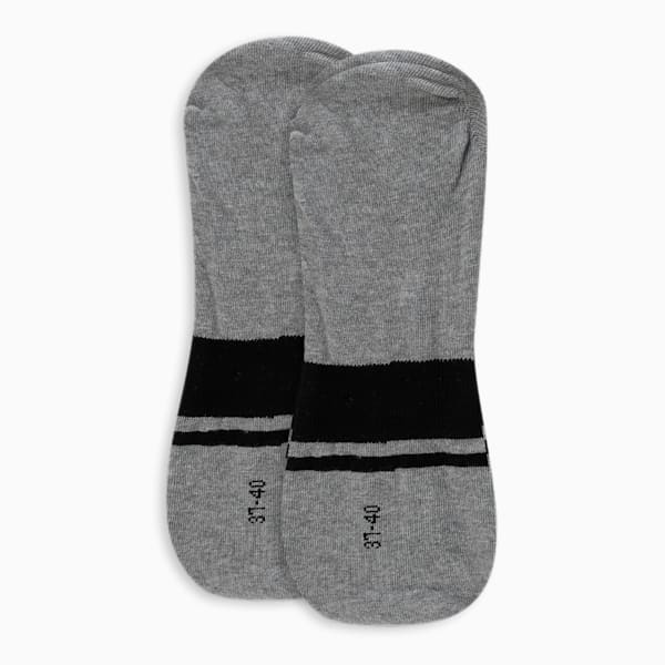 Heritage Footie Socks Pack of 2, Medium Gray Heather-PUMA Black, extralarge-IND
