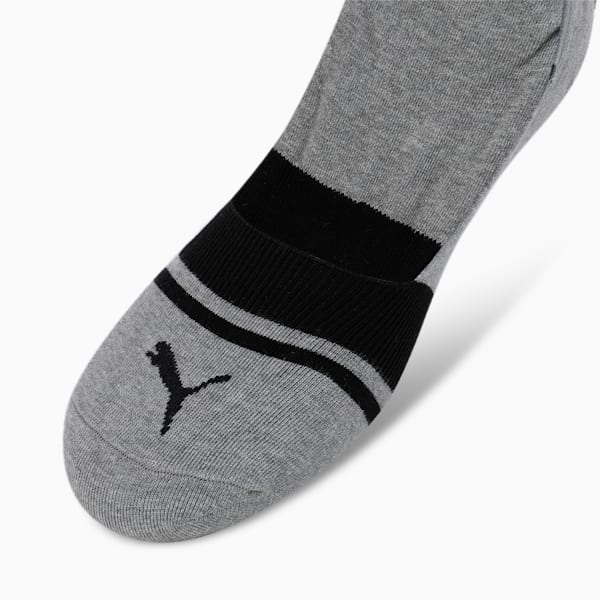 Heritage Footie Socks Pack of 2, Medium Gray Heather-PUMA Black, extralarge-IND