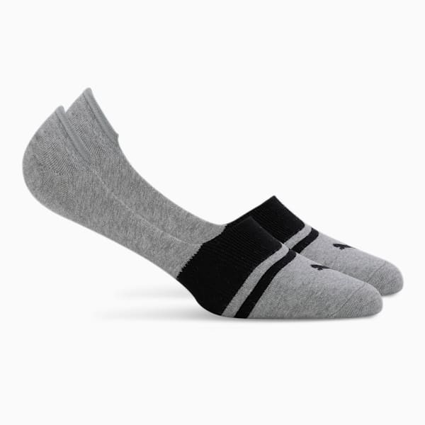 Heritage Footie Socks Pack of 2, Medium Gray Heather-PUMA Black, extralarge-IND
