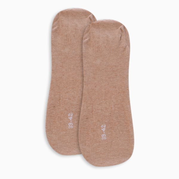 Footie Socks Pack of 2, Beige-Medium Gray Heather, extralarge-IND