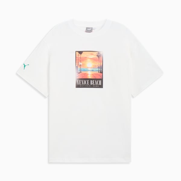 Venice Beach Basketball League Men's Graphic Basketball Tee I, PUMA White, extralarge