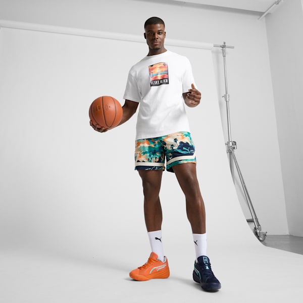 Venice Beach Basketball League Men's Graphic Basketball Tee I, PUMA White, extralarge