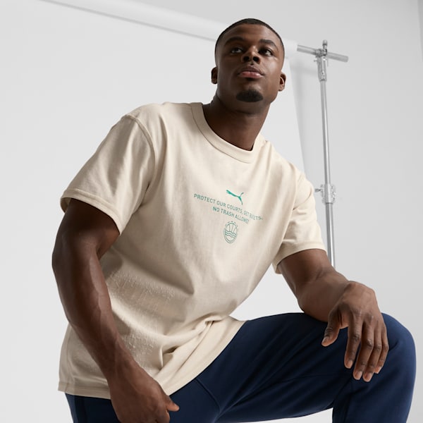 Venice Beach Basketball League Men's Graphic Basketball Tee II, Alpine Snow, extralarge