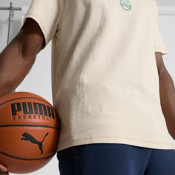 Venice Beach Basketball League Men's Graphic Basketball Tee II, Alpine Snow, extralarge