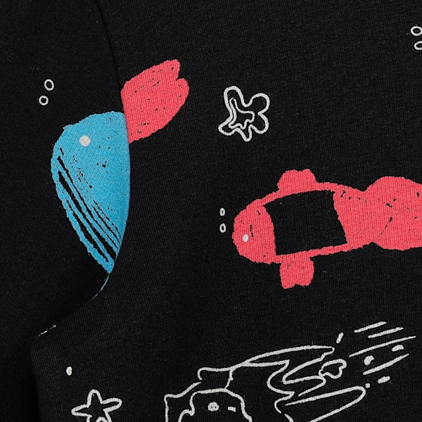 Classics Printed Crew-Neck Youth Sweatshirt, PUMA Black, extralarge-IND