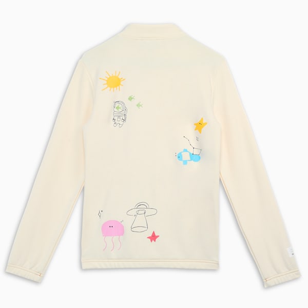 Classics Graphic Youth Sweat Jacket, Creamy Vanilla, extralarge-IND
