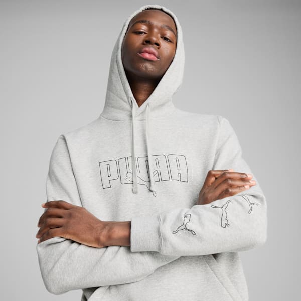 Sudadera Essentials Logo Lab para hombre, Light Gray Heather, extralarge