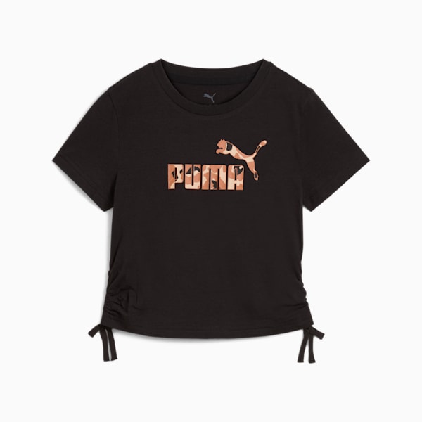 Essentials Animal Logo Infill Big Kids' Knotted Tee, PUMA Black, extralarge