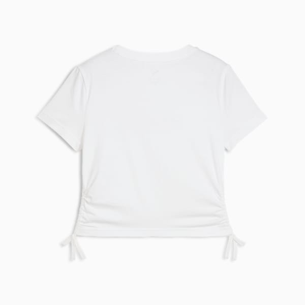 Essentials Animal Logo Infill Big Kids' Knotted Tee, PUMA White, extralarge