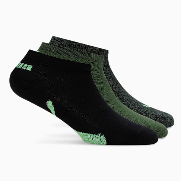 Lifestyle Sneaker Socks Pack of 3, PUMA Black-Forest Green-PUMA Black, extralarge-IND