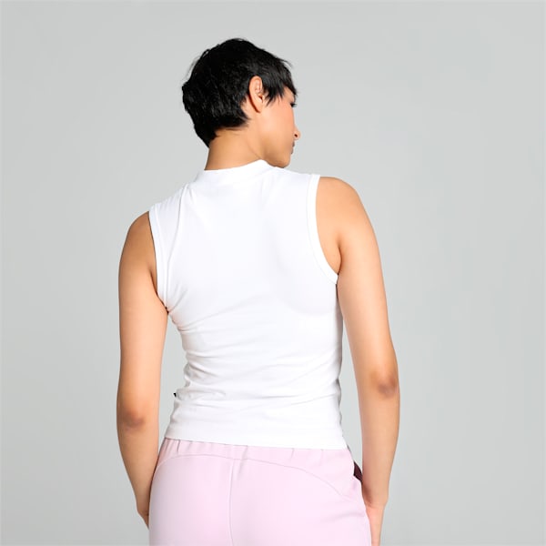 PALM RESORT Women's Slim Fit Tank, PUMA White, extralarge-IND