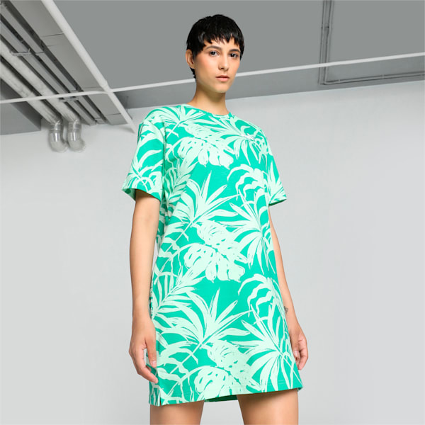 PALM RESORT Women's Printed Relaxed Fit Dress, Fresh Mint-AOP, extralarge-IND