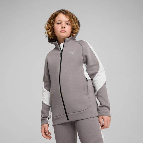 EVOSTRIPE Big Kids' Full-Zip Hoodie, Cast Iron, extralarge