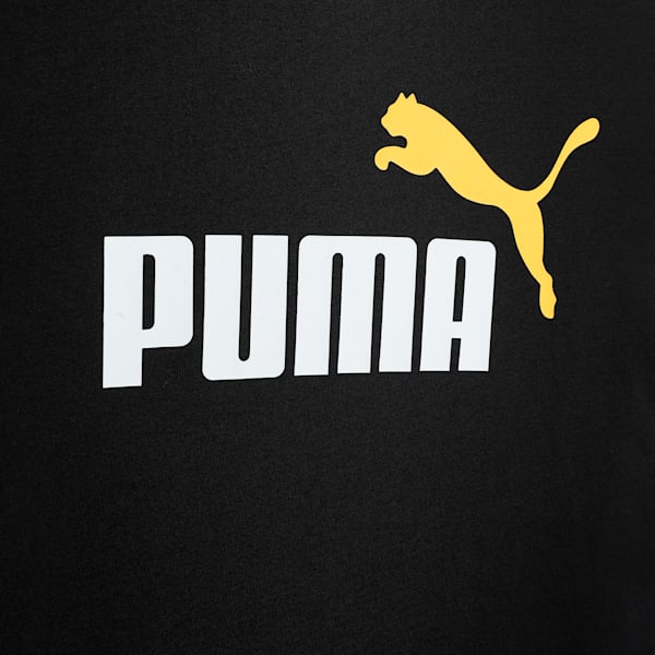Colour No.1 Logo Youth Tee, PUMA Black-sunny yellow, extralarge-IND