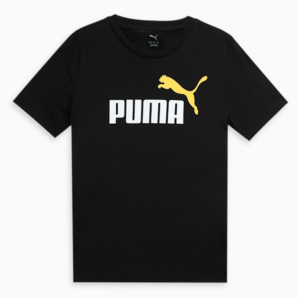 Colour No.1 Logo Youth Tee, PUMA Black-sunny yellow, extralarge-IND