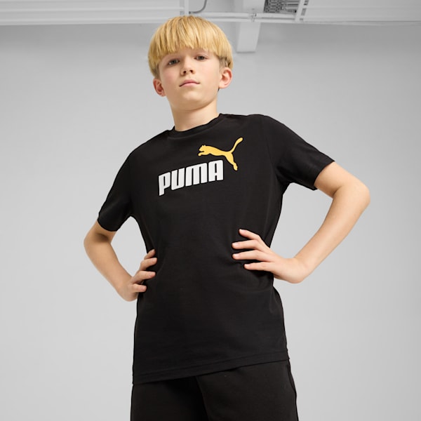 Colour No.1 Logo Youth Tee, PUMA Black-sunny yellow, extralarge-IND