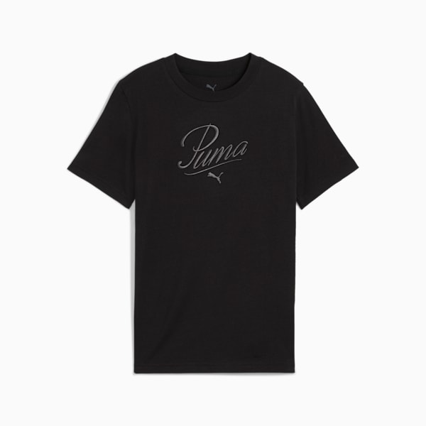 Essentials Script Big Kids' Tee, PUMA Black, extralarge
