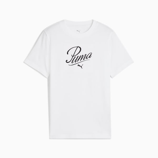 Essentials Script Big Kids' Tee, PUMA White, extralarge
