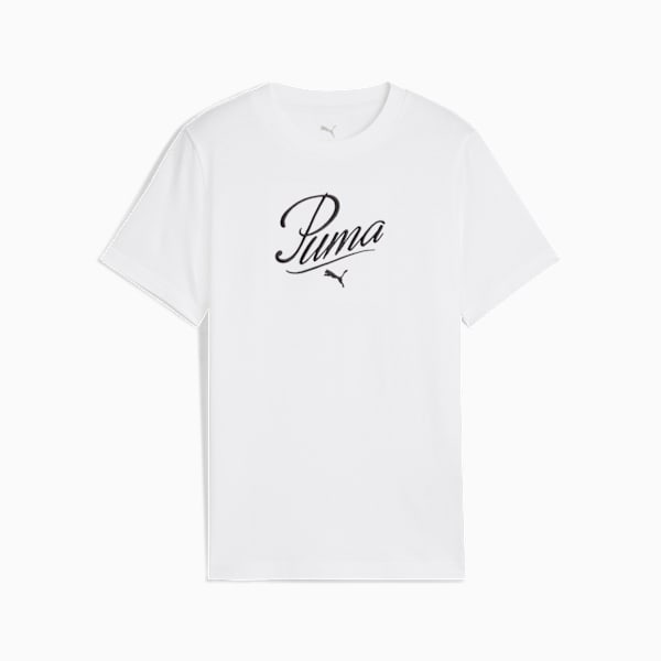 PUMA Essentials Script Big Kids' Tee, PUMA White, extralarge