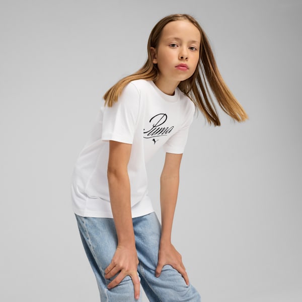 T-shirt Essentials Script Enfant et adolescent, PUMA White, extralarge