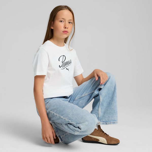 T-shirt Essentials Script Enfant et adolescent, PUMA White, extralarge