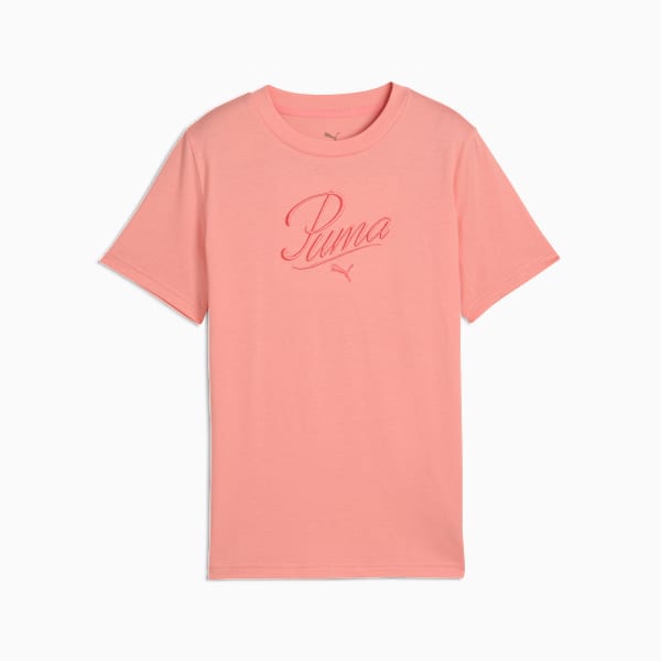 PUMA Essentials Script Big Kids' Tee, Pink Fruit, extralarge