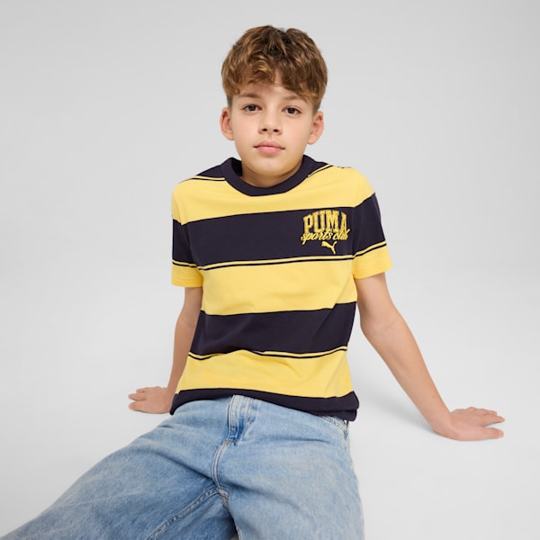Class Striped Youth Tee, New Navy, extralarge-IND