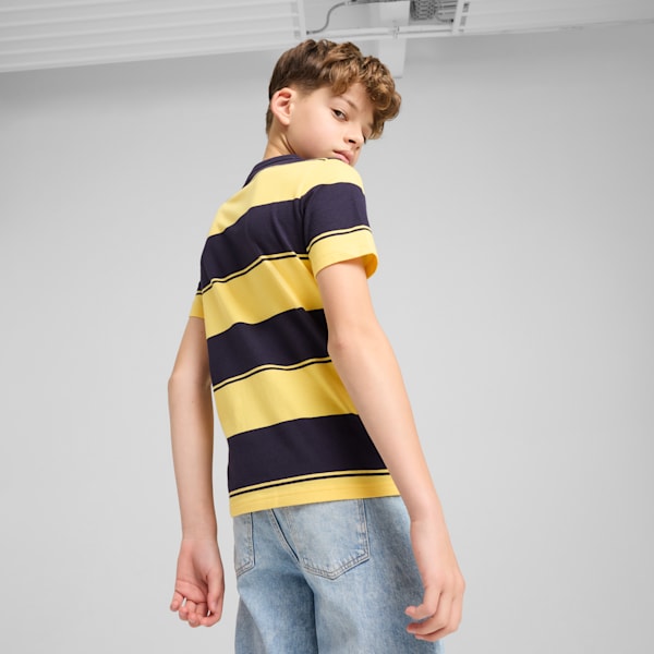 PUMA Class Striped Youth Tee, New Navy, extralarge-IND