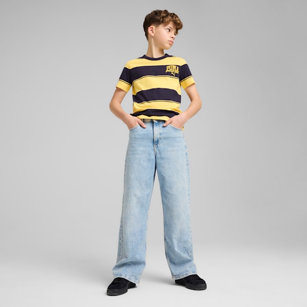 PUMA Class Striped Youth Tee, New Navy, extralarge-IND