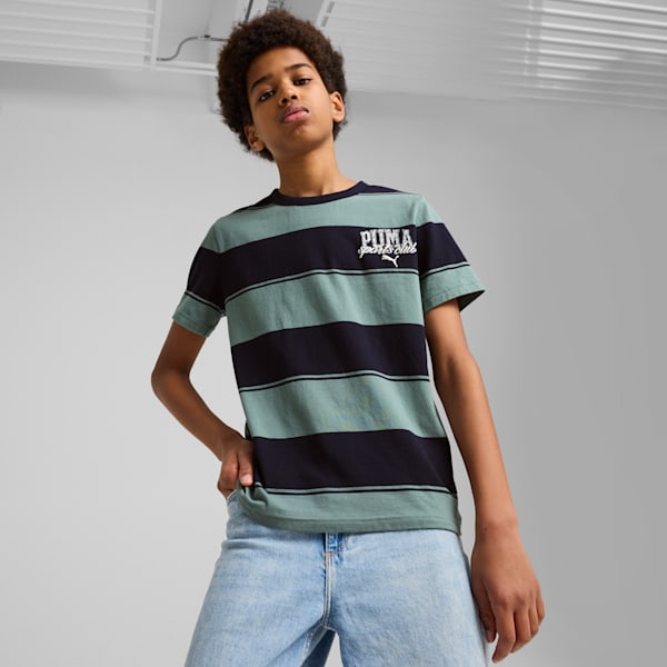 Class Striped Youth Tee, Green Moon, extralarge-IND