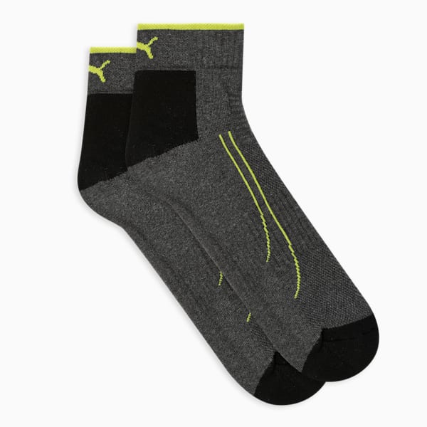 Multi-Sport Training Quarter Socks Pack of 2, Dark Gray Heather-Medium Gray Heather, extralarge-IND