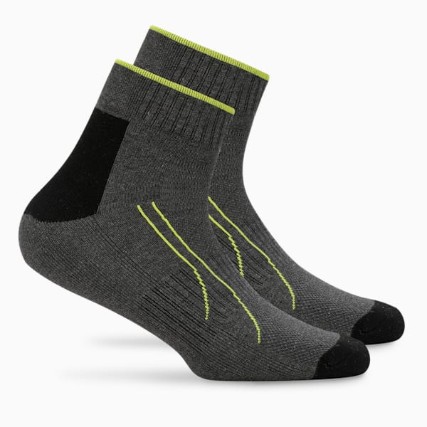 Multi-Sport Training Quarter Socks Pack of 2, Dark Gray Heather-Medium Gray Heather, extralarge-IND